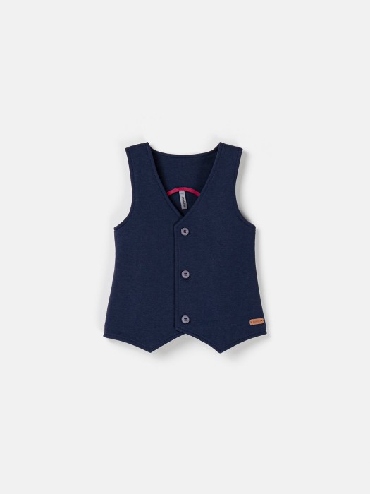 жилет "индиго" от бренда bungly вид слева