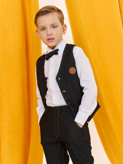 жилет из джинскота "графит" из россии вид сбоку