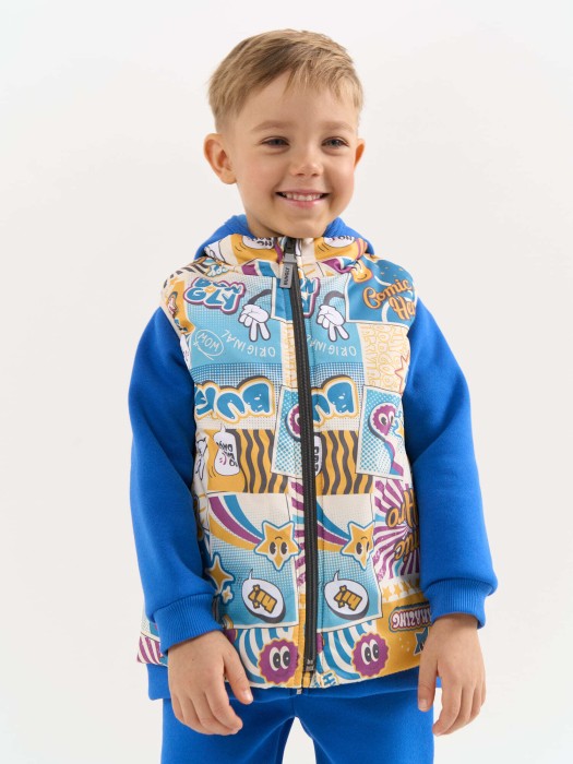 жилет на молнии "comic hero" от бренда bungly вид слева