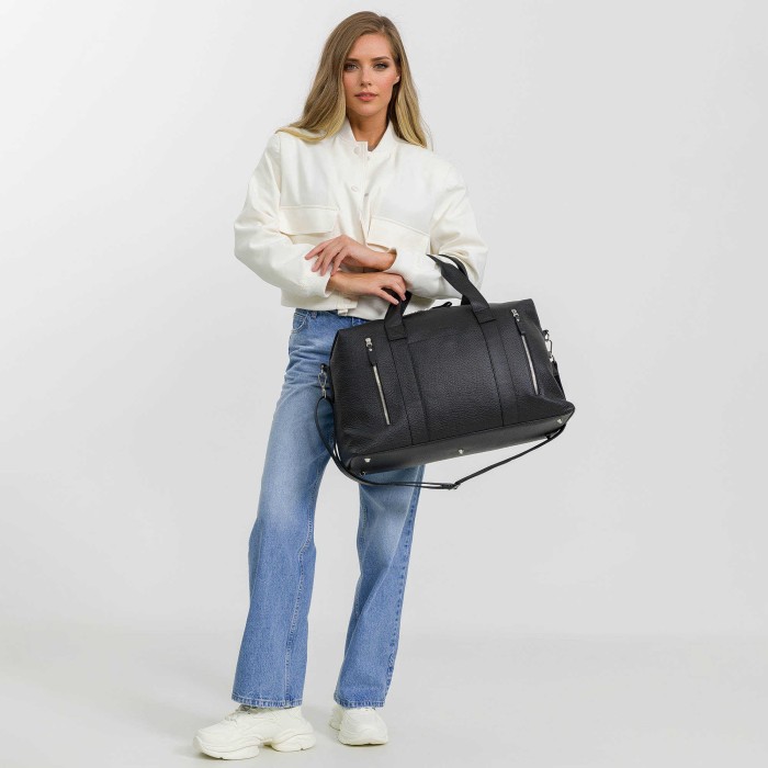 8010b-04 сумка дорожная из льна спереди