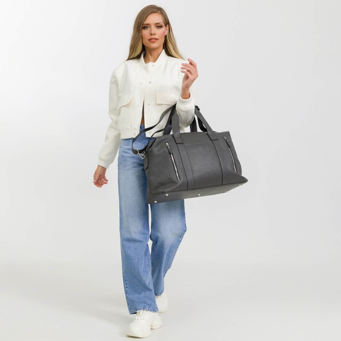 8010b-77 сумка дорожная из льна спереди