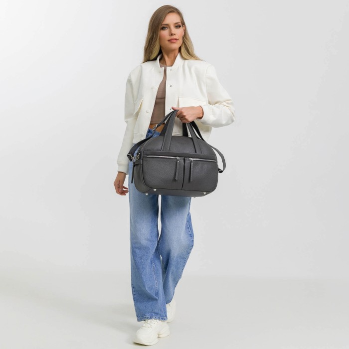 8023b-77 сумка дорожная из льна спереди