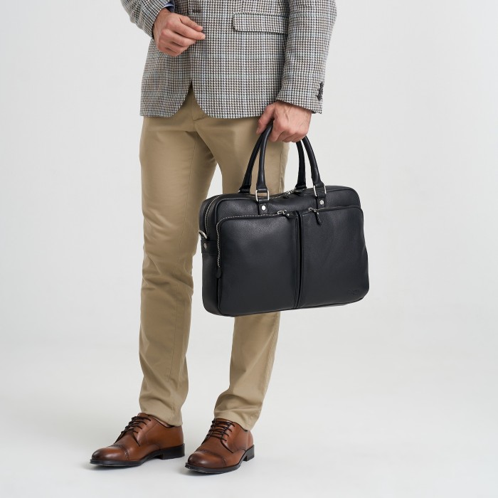 m402808-260-04 сумка для документов из льна спереди