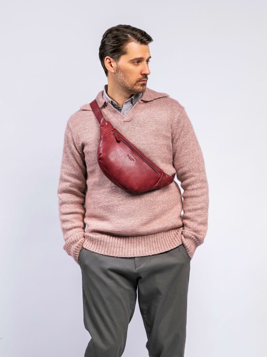 m402937-244-03 сумка поясная делового стиля с лицевой стороны