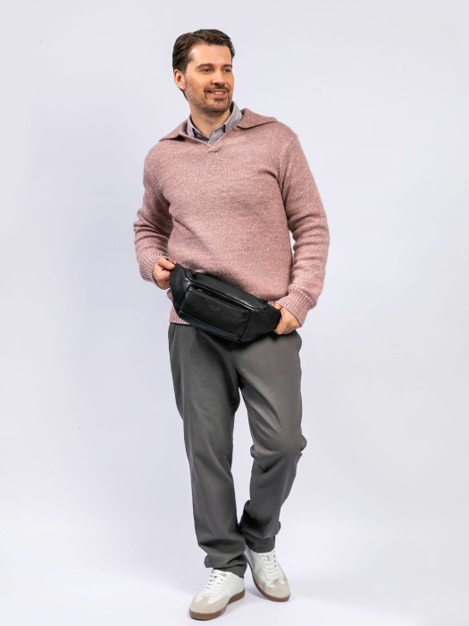 m402938-244-04 сумка поясная делового стиля с лицевой стороны