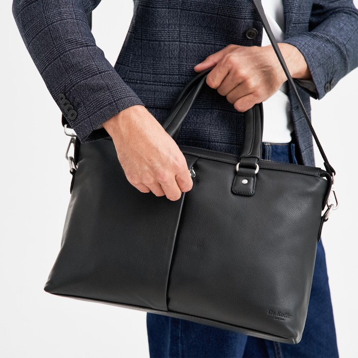 t8231-260-04 сумка для документов из льна спереди