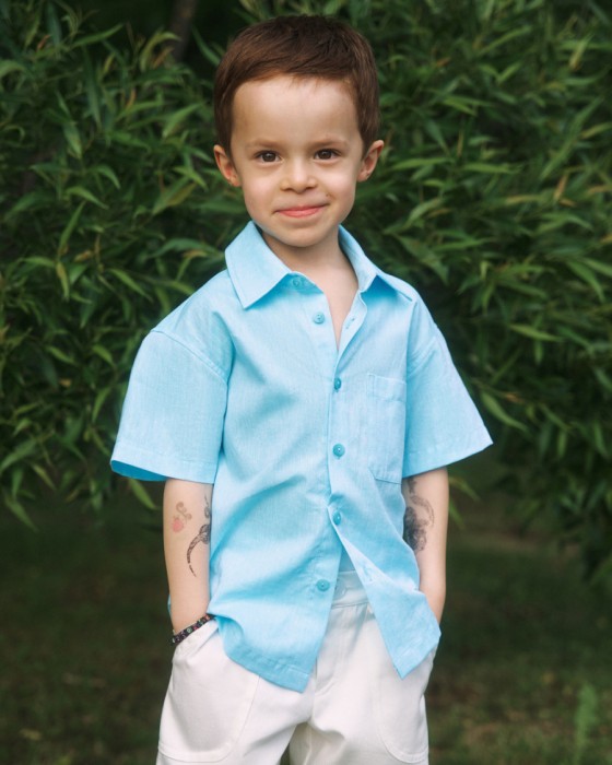 детская рубашка unisex из хлопка и льна фотография