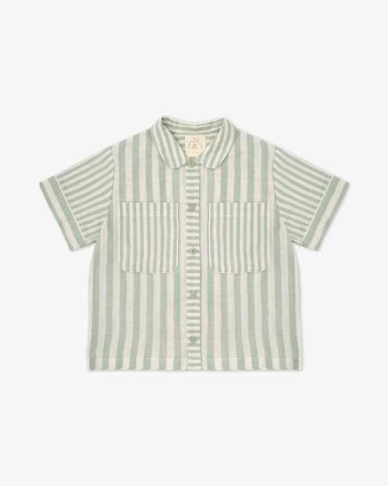 детская рубашка в полоску unisex из муслина фотография