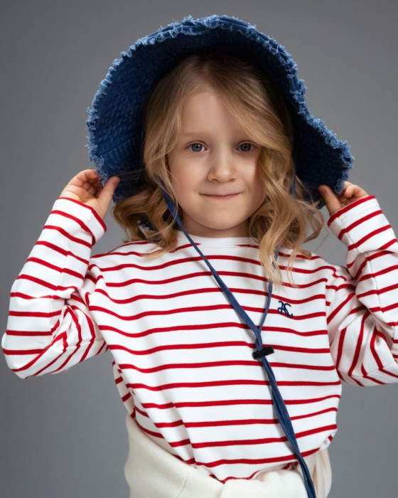 детский лонгслив в полоску unisex из хлопка фотография