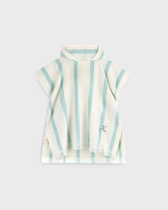 детское пончо махровое в полоску фотография