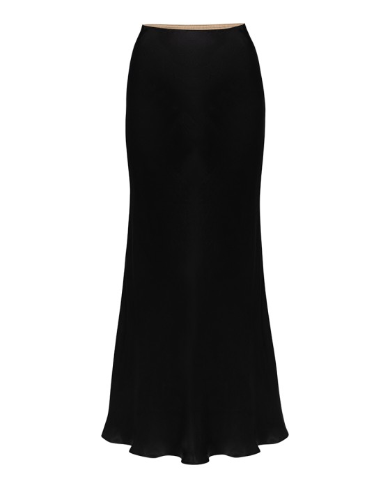 длинная атласная юбка из вискозы фотография