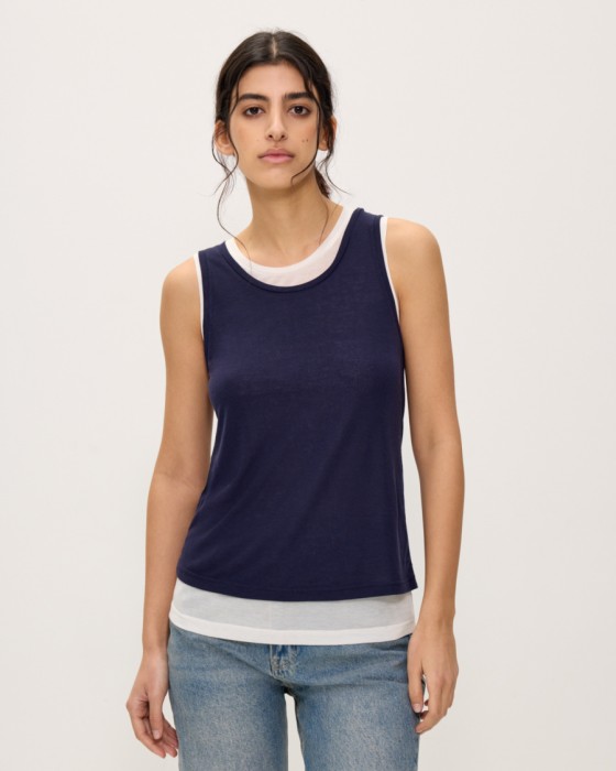 двухслойная майка из тенселя и шерсти фотография