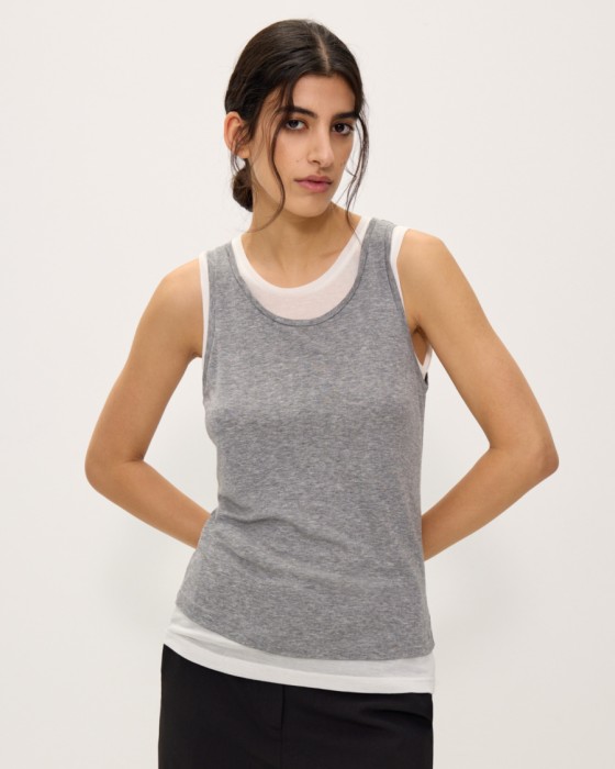 двухслойная майка из тенселя и шерсти фотография