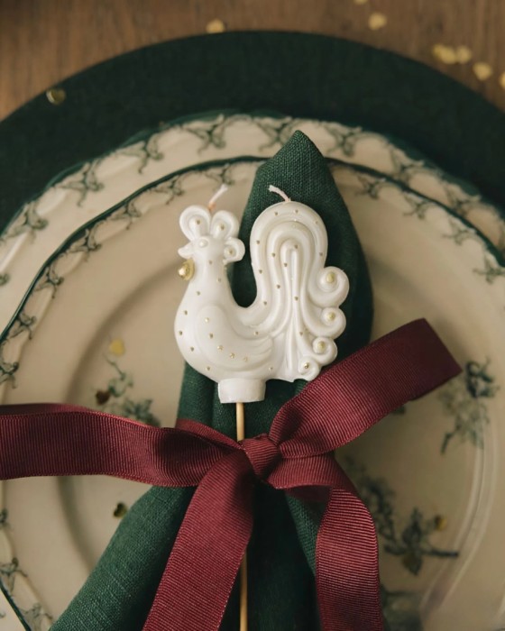 фигурная новогодняя свеча "петушок" фотография