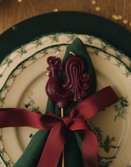 фигурная новогодняя свеча "петушок" фотография