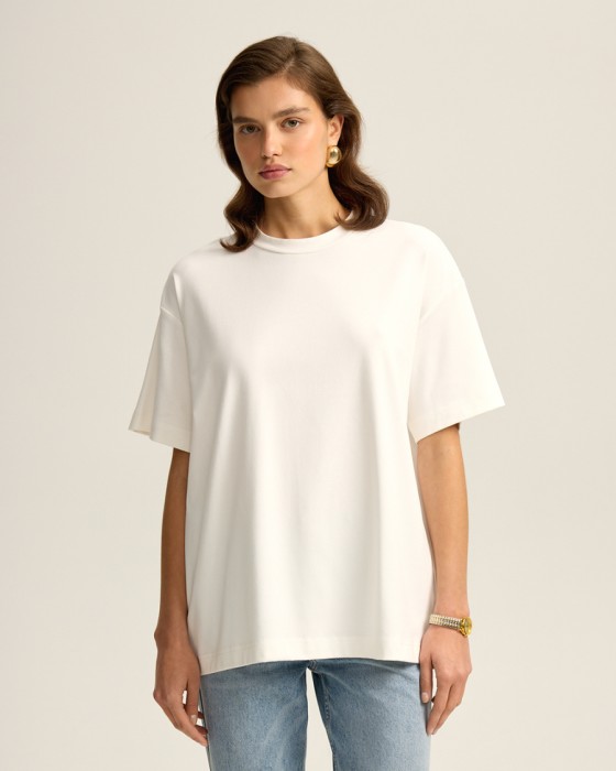 футболка оверсайз из хлопка и спандекса фотография