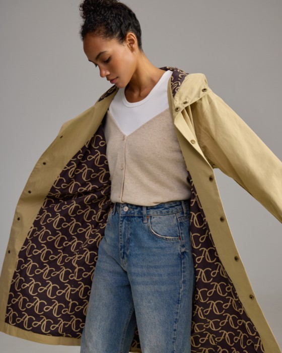 хлопковый плащ unisex с капюшоном с водоотталкивающей пропиткой фотография