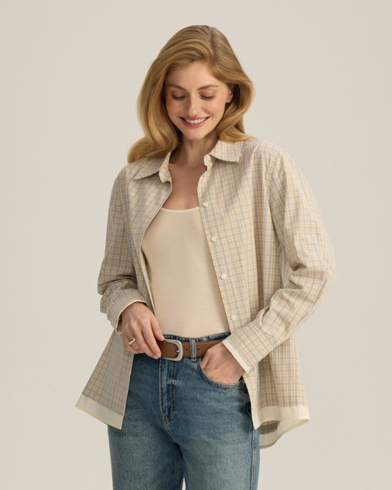 клетчатая рубашка с эффектом многослойности фотография