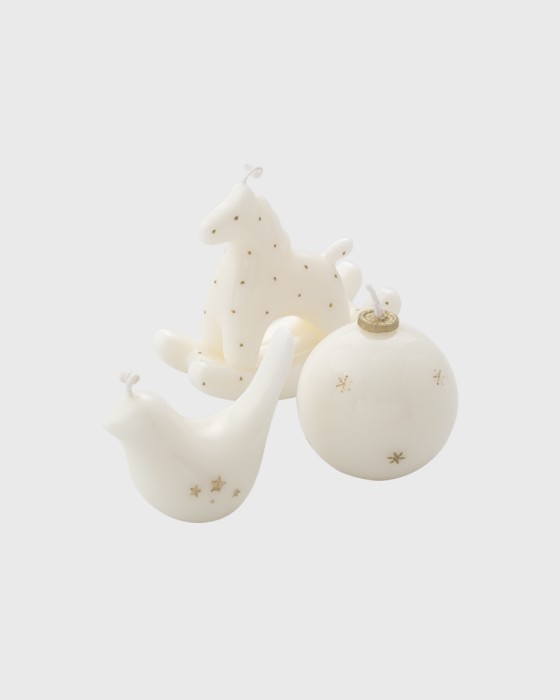 набор свечей в виде елочных игрушек фотография