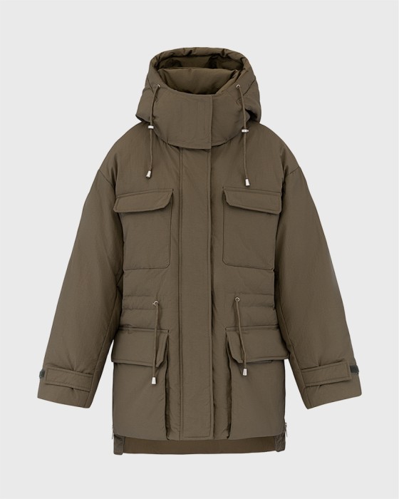 пуховик парка с накладными карманами фотография