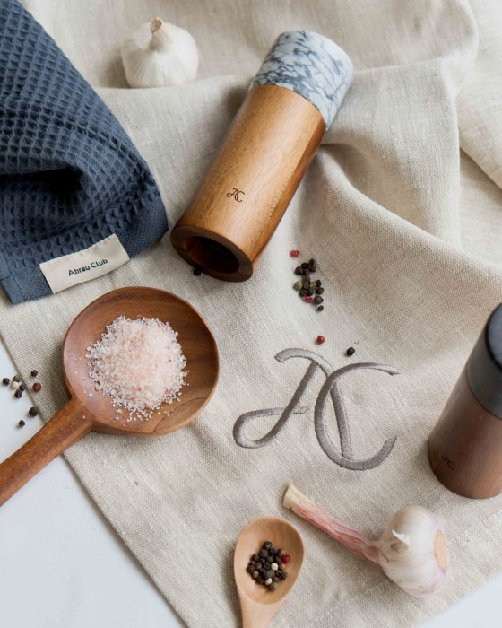 скатерть из льна, серо-бежевый, 110x220 см фотография