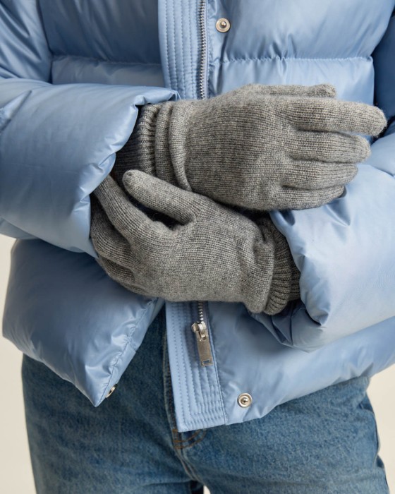 вязаные перчатки из шерсти с кашемиром фотография