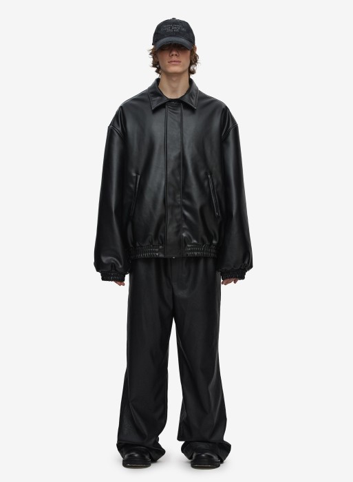 бомбер kai faux-leather black фотография