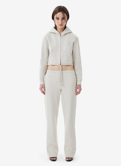 худи zip crop eternal light grey melange фотография