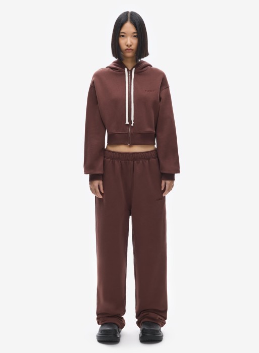 худи zip crop uniform reddish brown от бренда fable вид слева