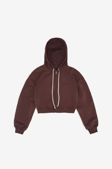 худи zip crop uniform reddish brown из россии вид сбоку