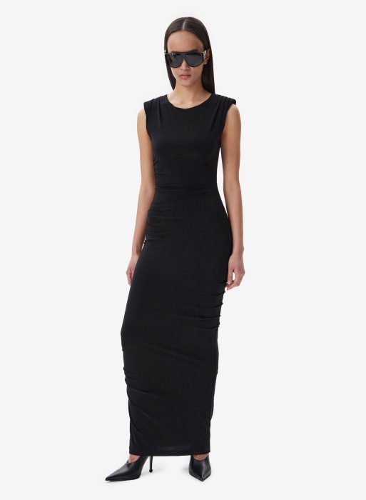 платье sleeveless maxi black фотография