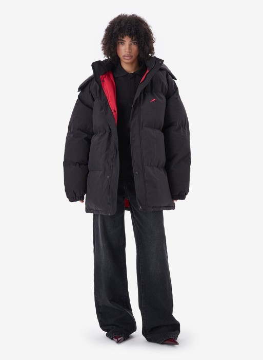 пуховик long black фотография