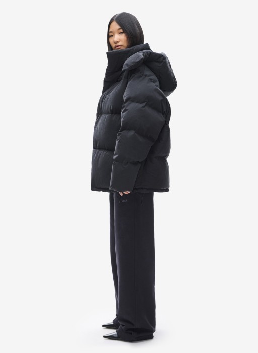 пуховик uniform black из пуха спереди