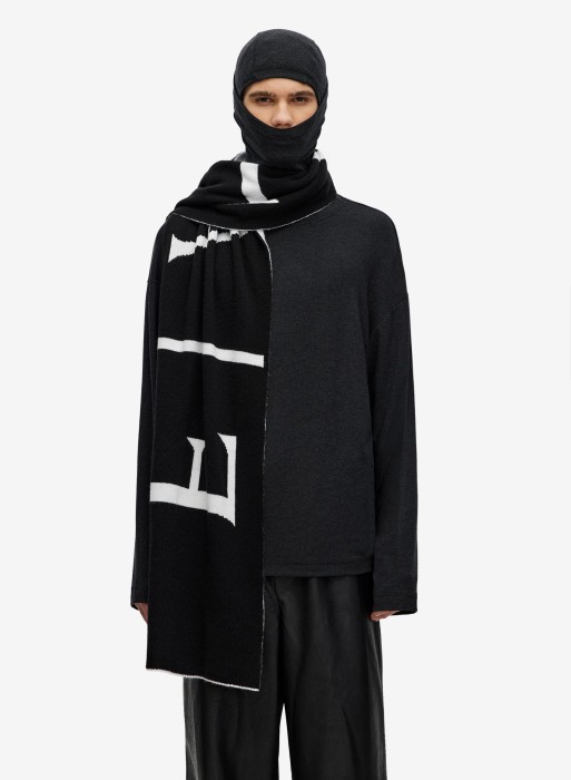 шарф check logo black-white фотография