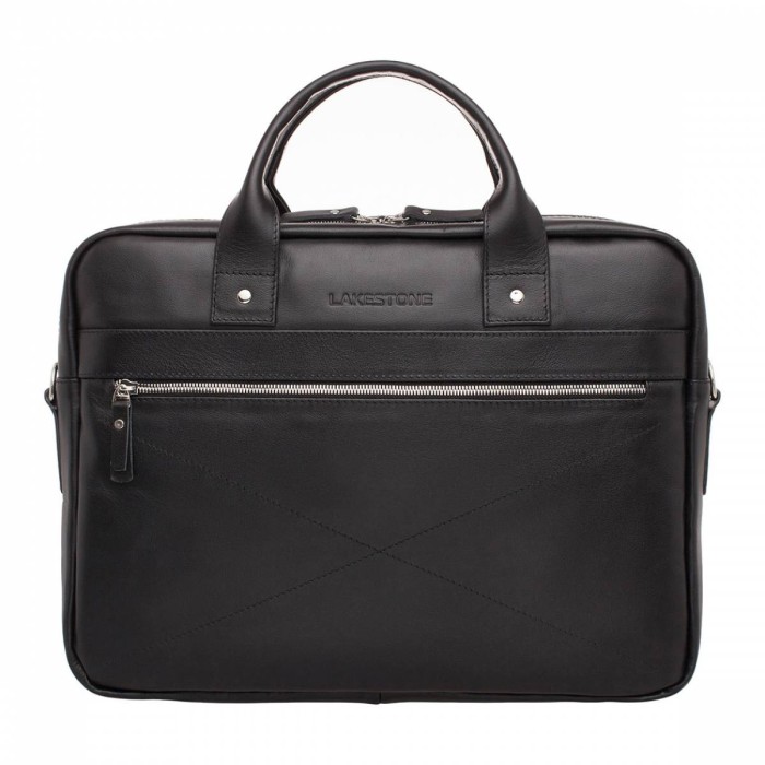 кожаная деловая сумка для ноутбука bartley black фотография