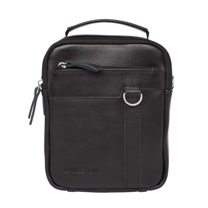 мужская кожаная сумка через плечо drake black фотография