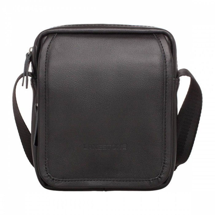 небольшая кожаная сумка через плечо parker black фотография