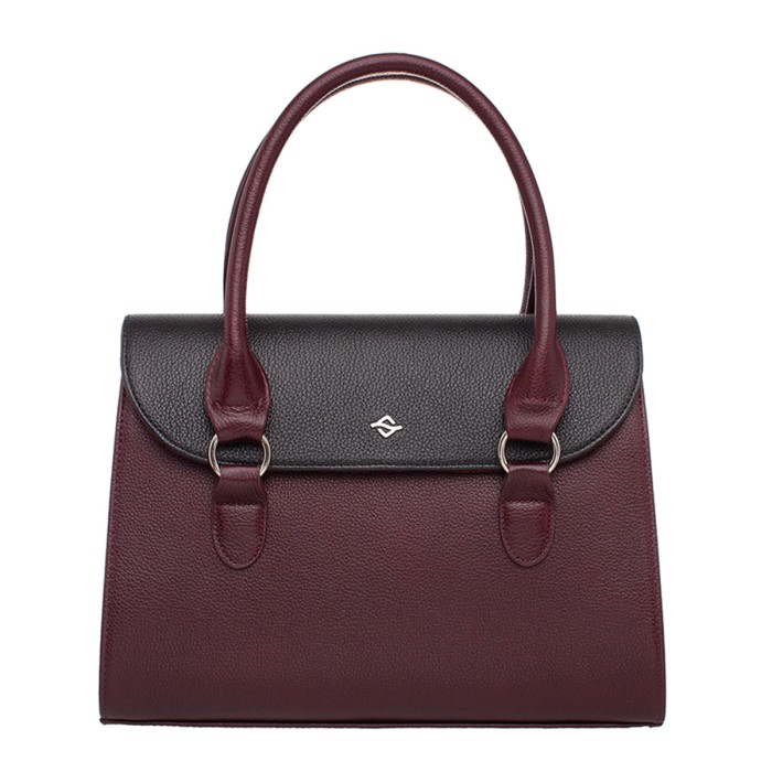 женская кожаная сумка bloy burgundy/black фотография