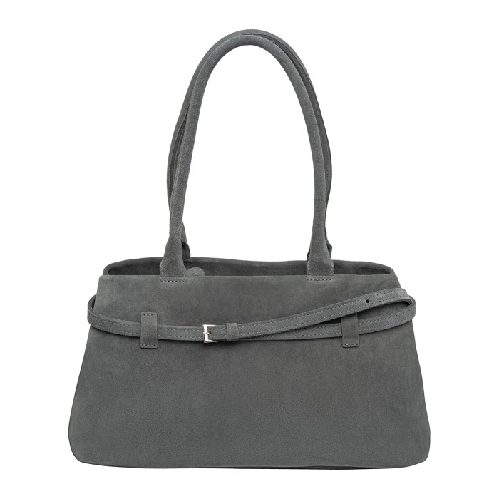 женская сумка marigold dark grey suede фотография