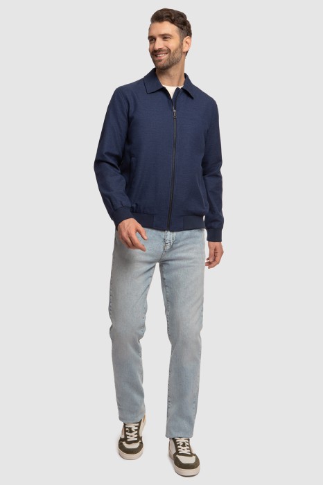 бомбер из хлопка и льна из хлопка спереди