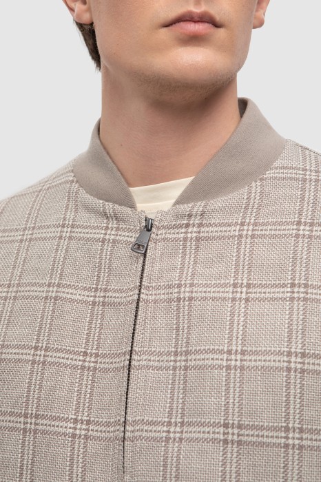 бомбер из хлопка и льна от бренда kanzler вид слева