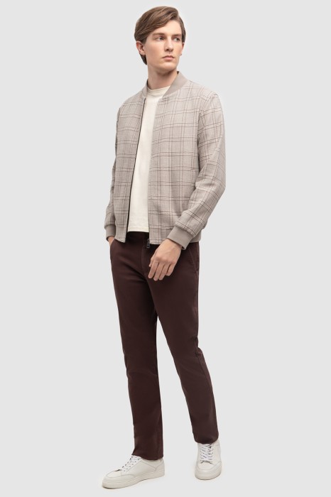 бомбер из хлопка и льна из хлопка спереди