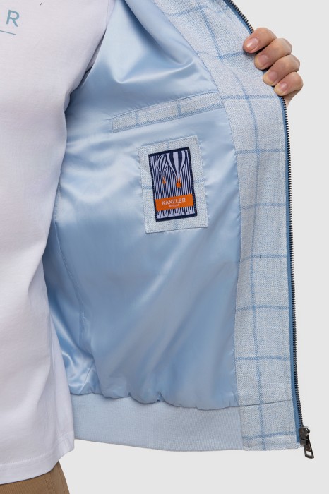 бомбер изо льна, вискозы и хлопка по цене 9990 руб вид справа