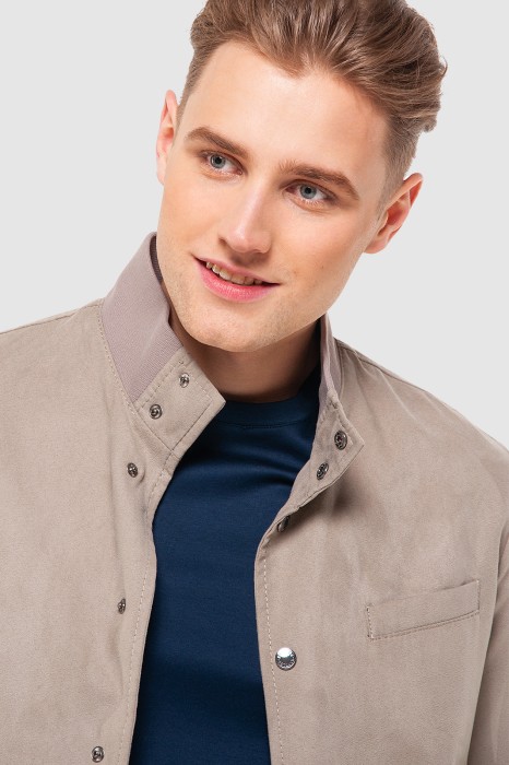 бомбер limited edition демисезонный из алькантары от бренда kanzler вид слева