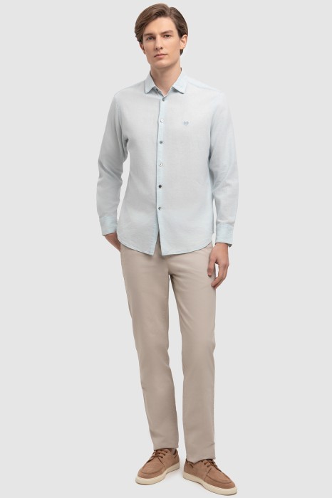 брюки из хлопка и льна из россии вид сбоку