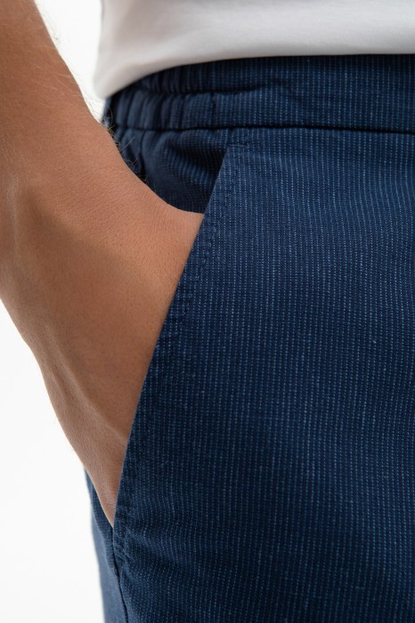 брюки из хлопка и льна от бренда kanzler вид слева