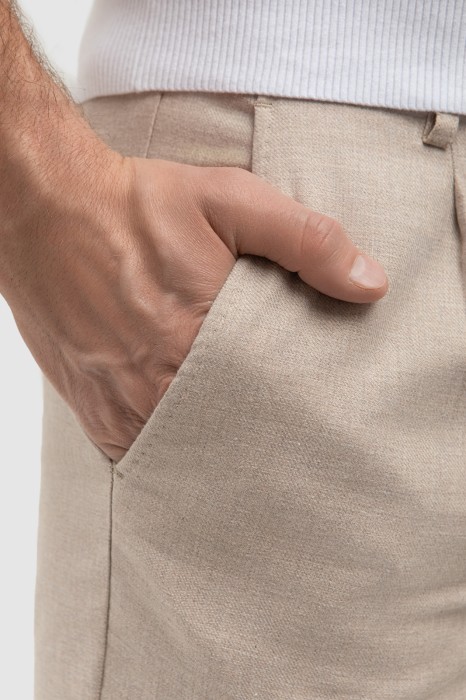 брюки из хлопка и льна от бренда kanzler вид слева