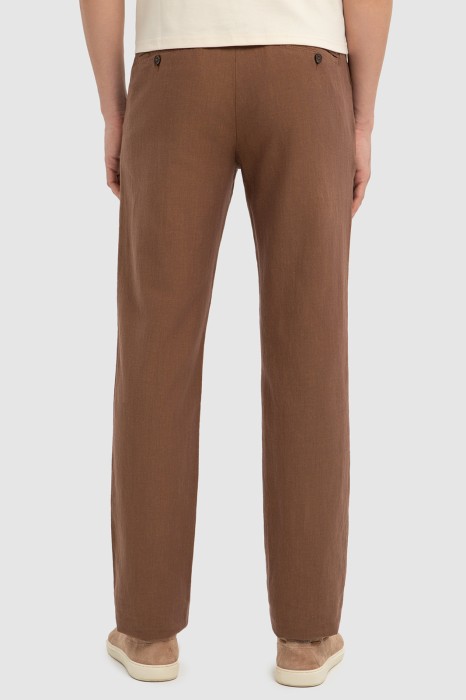 брюки из хлопка, льна и тенсела по цене 9990 руб вид справа