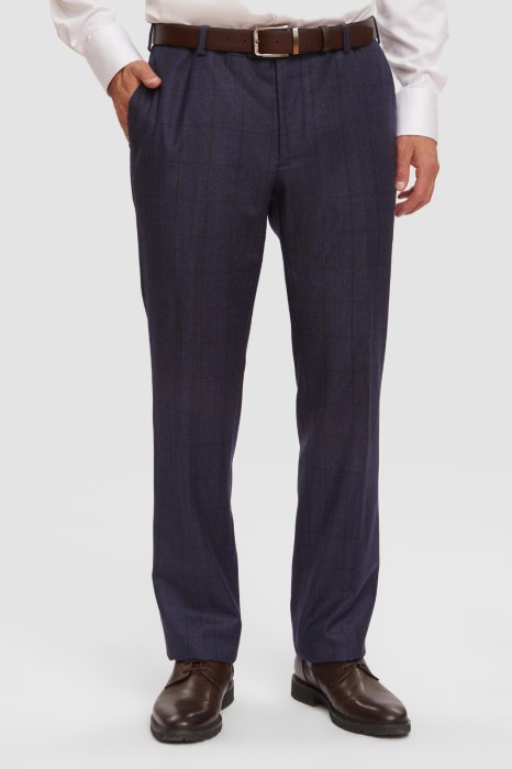 брюки из шерсти в клетку с водоотталкивающей обработкой фотография