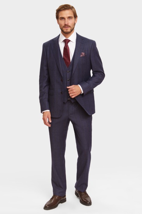 брюки из шерсти в клетку с водоотталкивающей обработкой по цене 8990 руб вид справа